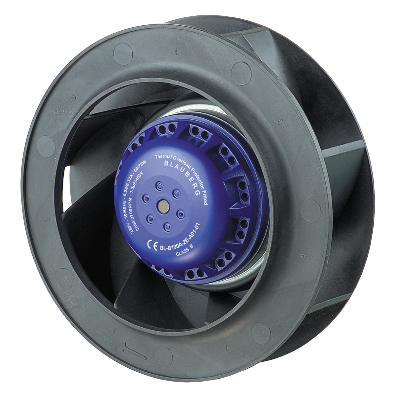 AC Radyal Fan (geriye eik 190 mm)