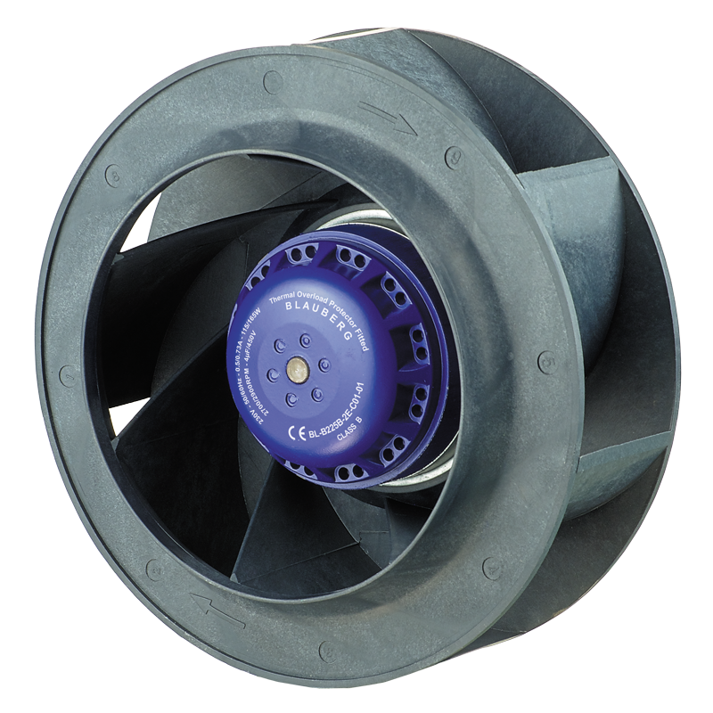 AC Radyal Fan (geriye eik 225 mm)
